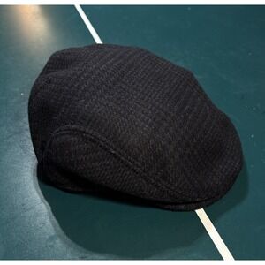 Wigens Wool Blend Newspaper Boy Flat Cap Hat Houndstooth 62 or 7 3/4 110121 Vide